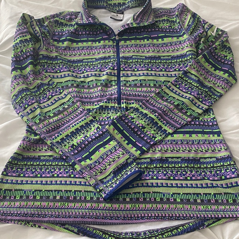 Nike Multicolor Patterned Varsity Jacket Size L - image 7